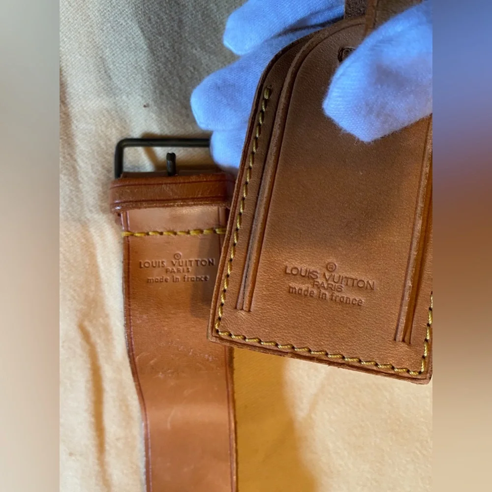 Louis Vuitton Tan Poignet Leather Strap & Hangtag
